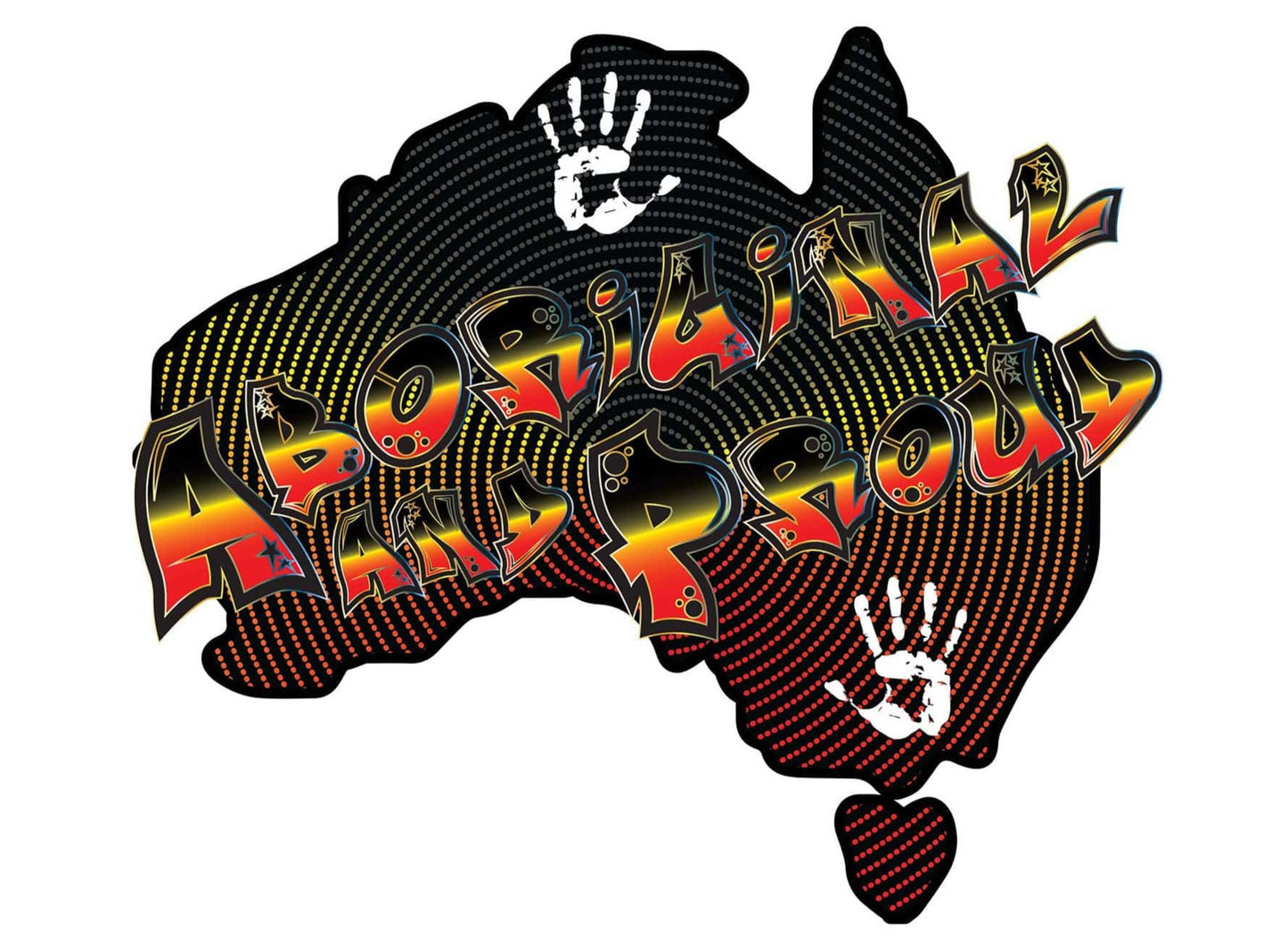 Aboriginal and Proud Map Car Sticker 155 x 140mm