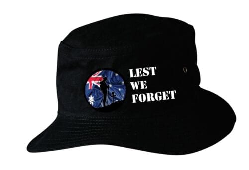 ANZAC Lest We Forget Soft Cotton Bucket Hat