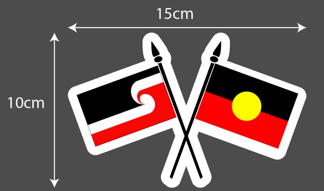 New Zealand and Aboriginal Combined Vinyl Flag Sticker