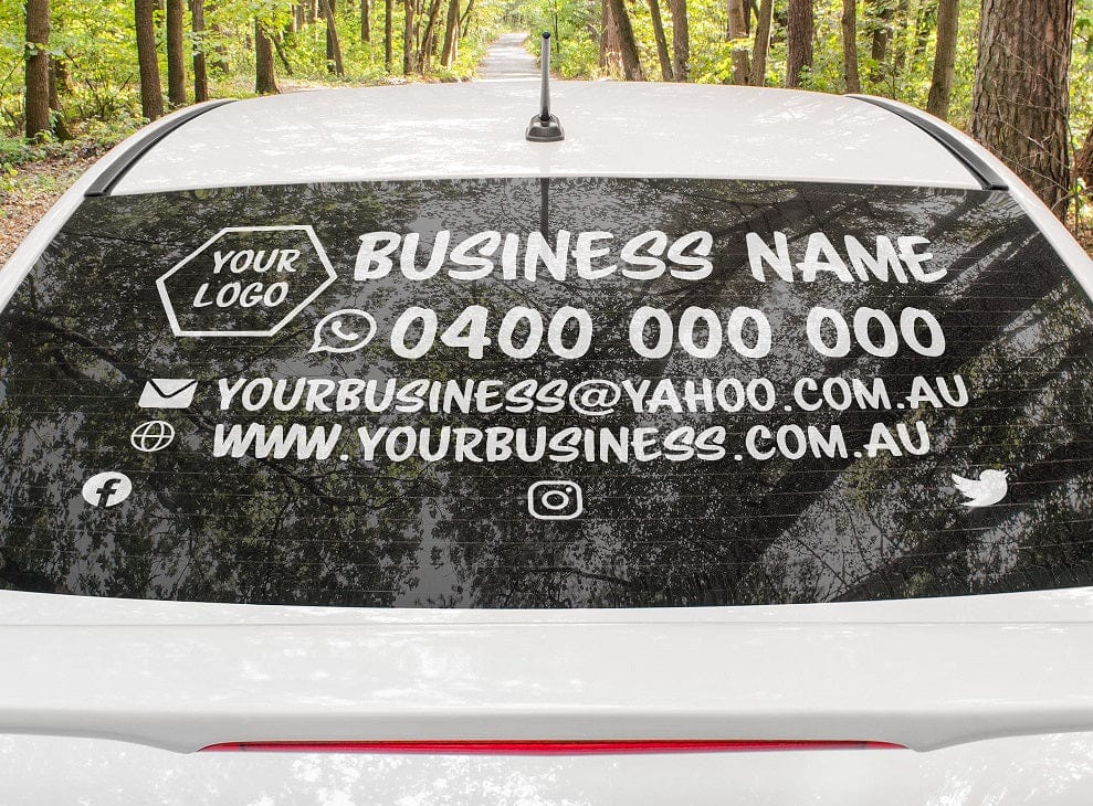 Business Logo Car Window Vinyl Sticker 800 x 400mm