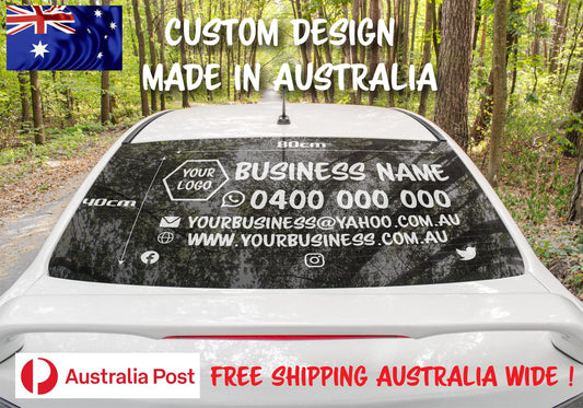 Business Logo Car Window Vinyl Sticker 800 x 400mm