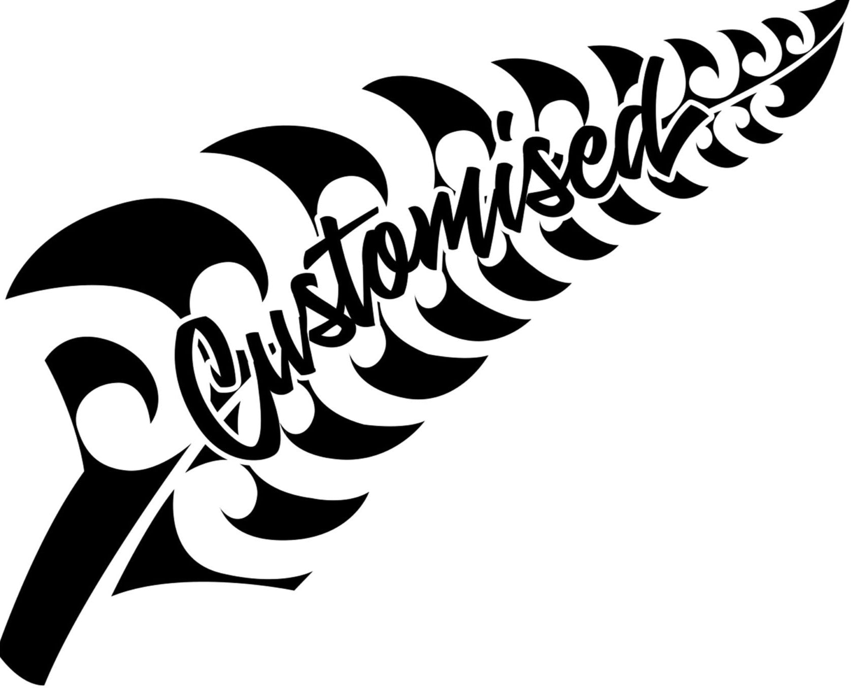 New Zealand fern customised no background window sticker