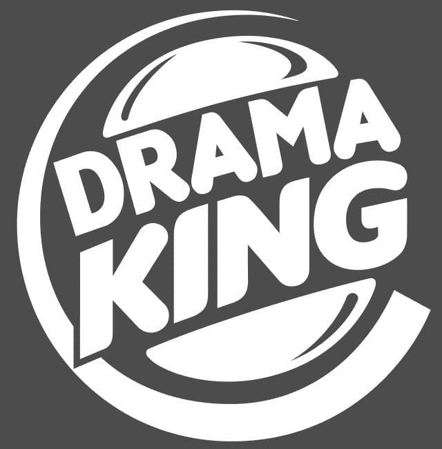Drama King White Decal Sticker 210 x 220mm