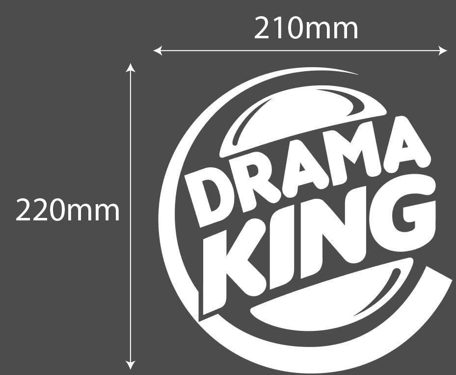 Drama King White Decal Sticker 210 x 220mm