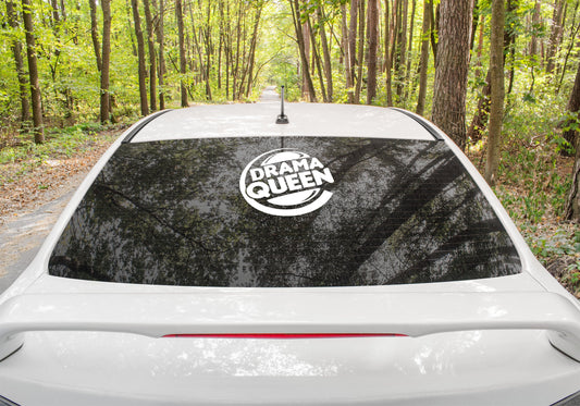 Drama Queen White Decal Sticker 210 x 220mm
