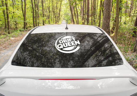 Drift Queen White Decal Sticker 210 x 220mm