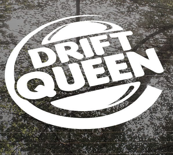 Drift Queen White Decal Sticker 210 x 220mm