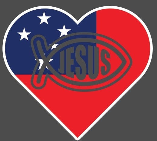 Samoan Love Jesus Fish Flag Vinyl Sticker 11 x 10cm and 22 x 20cm