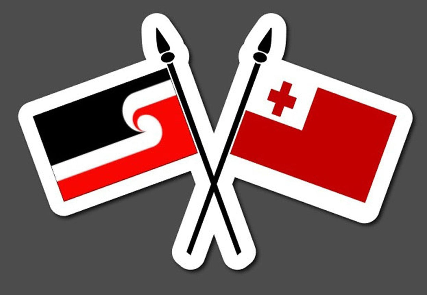 Tonga and Maori Combined Flags Vinyl Sticker