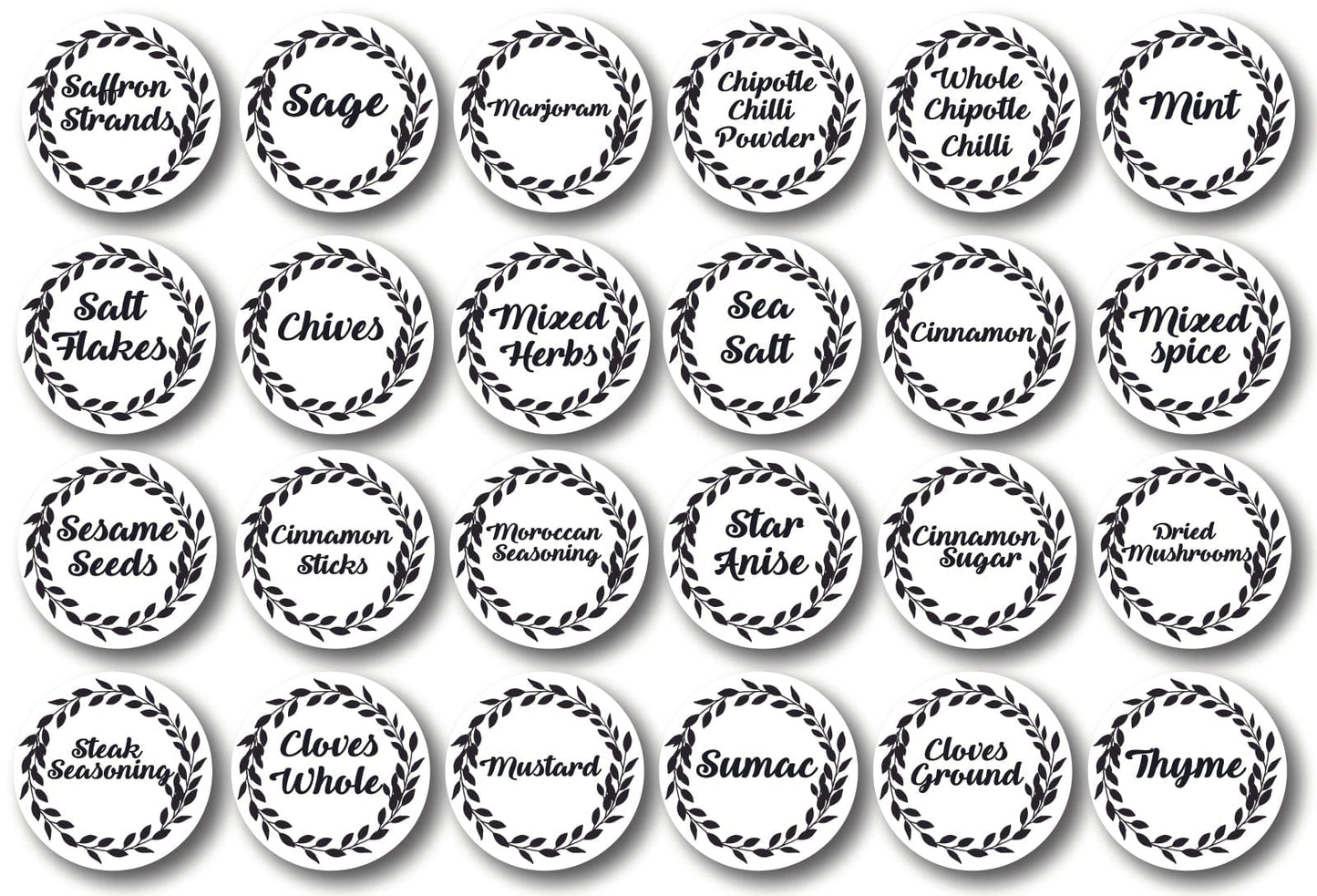 120 Spice Labels Wreaths