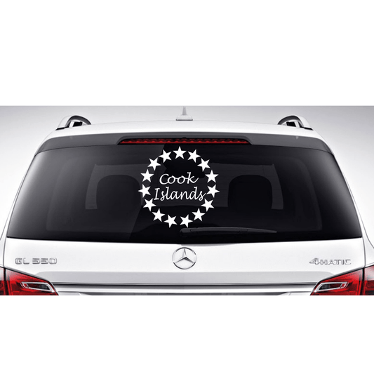 15 Stars With Cook Islands Written Inside Car Sticker Various Sizes