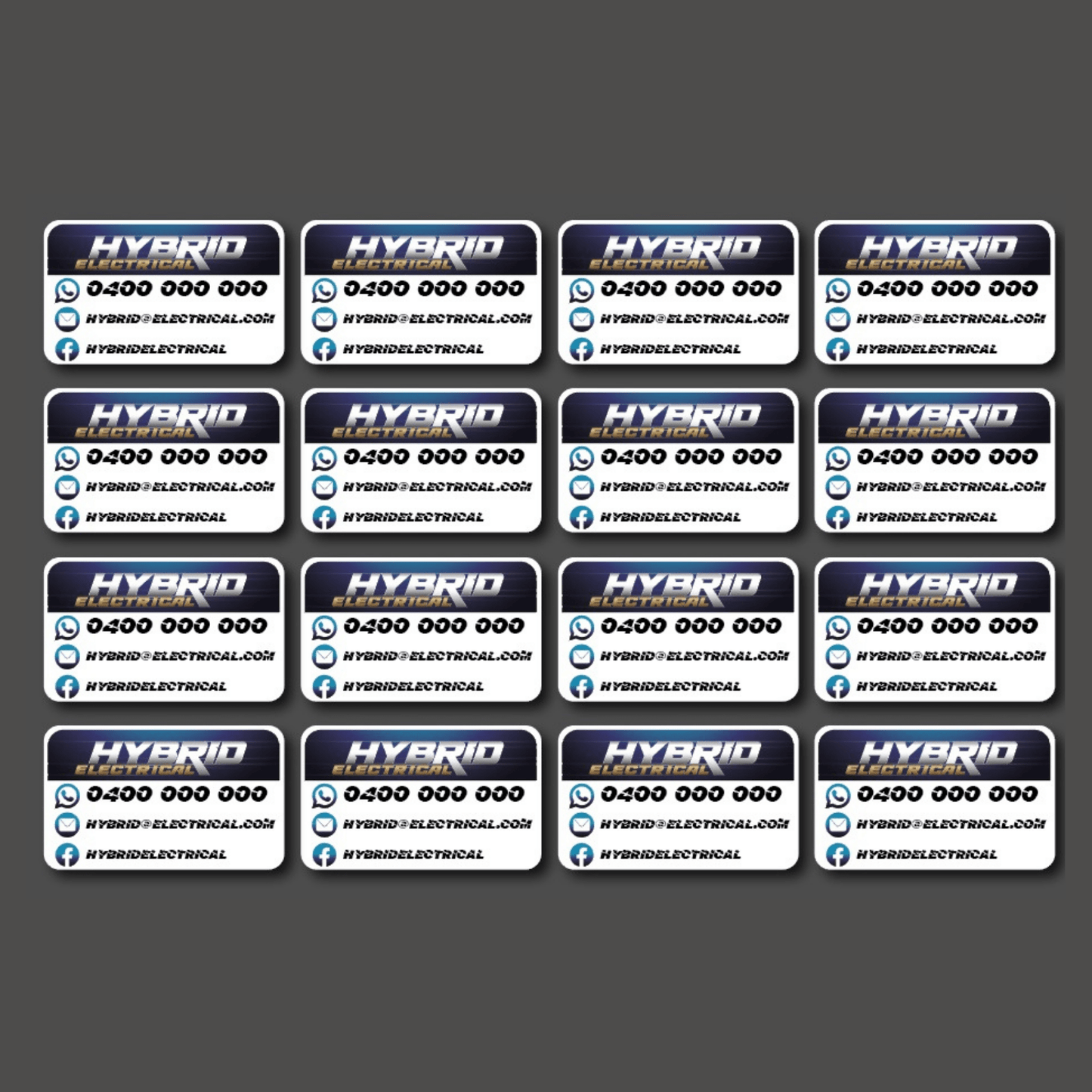 Electrician Customised Vinyl Stickers Each 75 x 45mm Total 128 or 256 Stickers