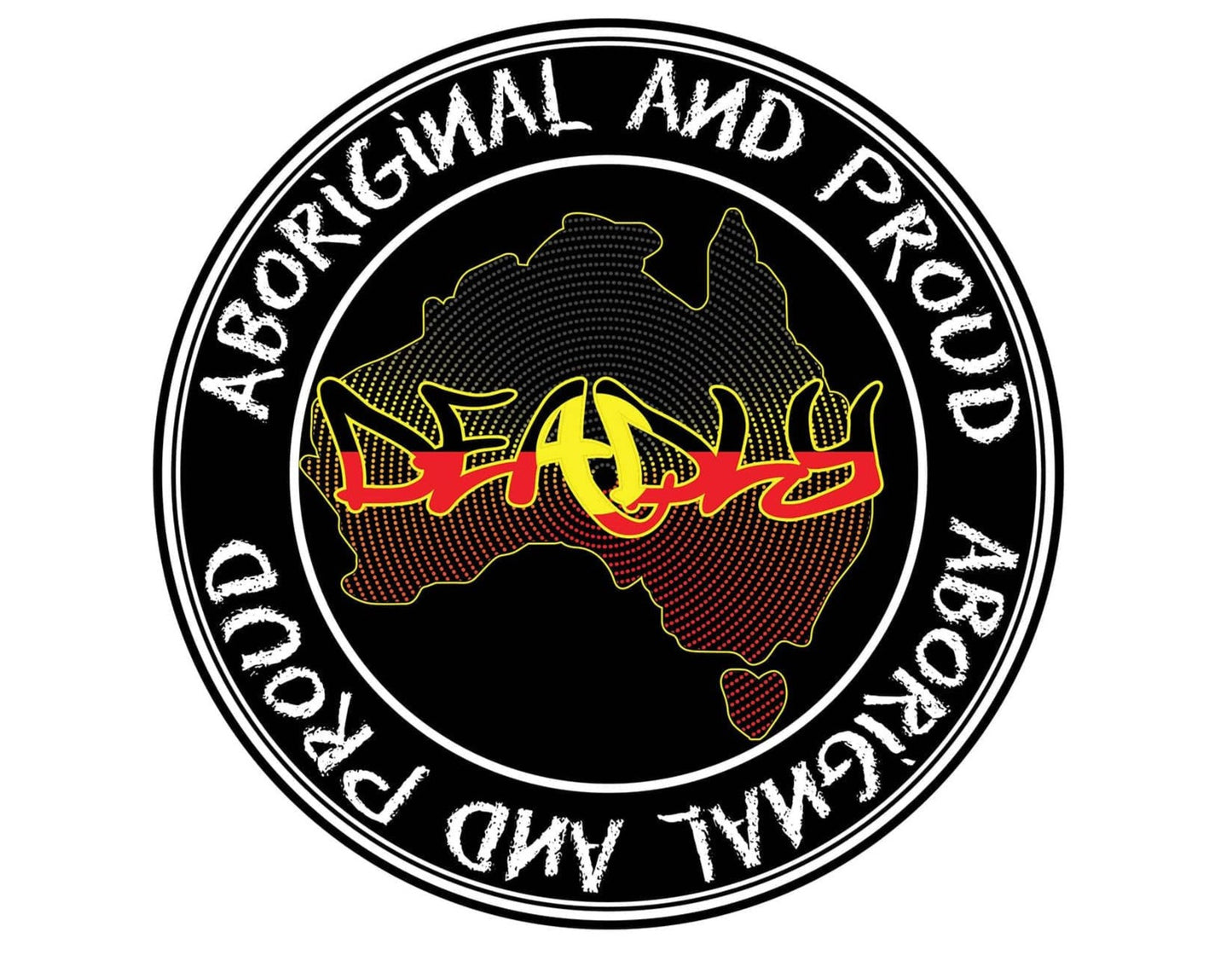 Aboriginal and Pround Deadly Car Sticker 100 x 100mm