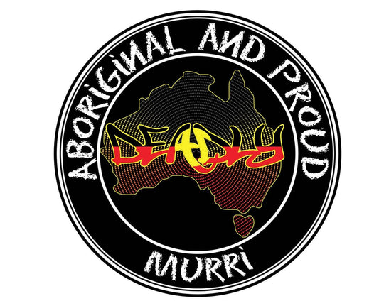 Aboriginal and Pround Deadly Murri Car Sticker 100 x 100mm
