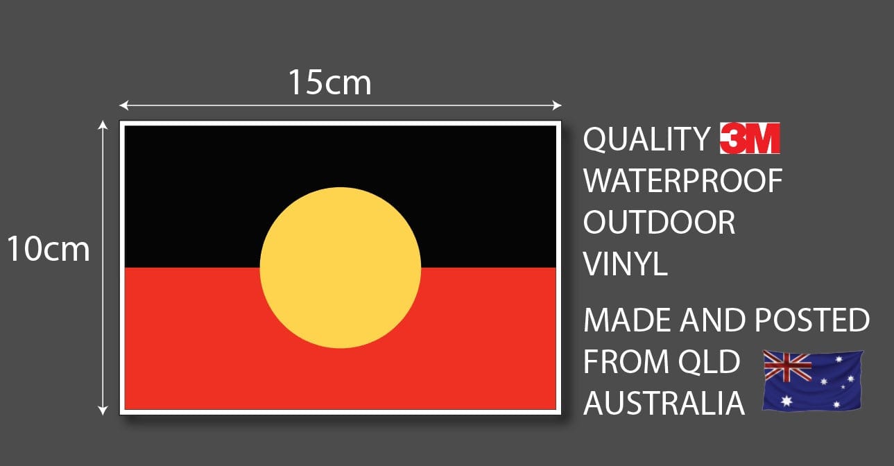 Aboriginal Flag Waterproof Vinyl Sticker 150 x 100mm