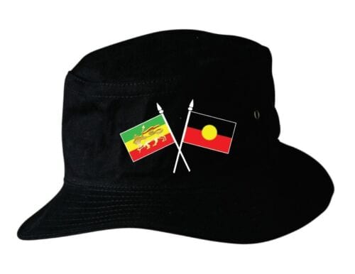 Aboriginal Flag and Rastafarian Flag Soft Cotton Bucket Hat.