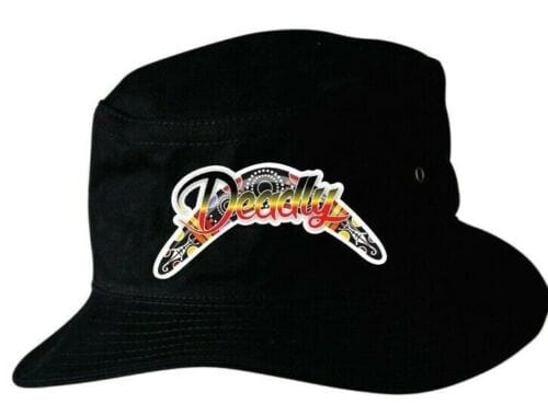 Aboriginal Flag Deadly Boomerang Soft Cotton Bucket Hat.