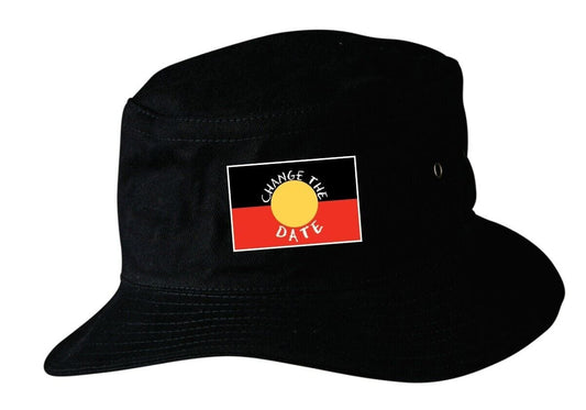 Aboriginal Flag Change The Date Soft Cotton Bucket Hat.