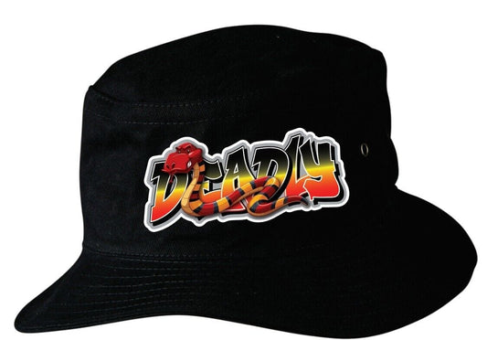 Aboriginal Snake Soft Cotton Bucket Hat.