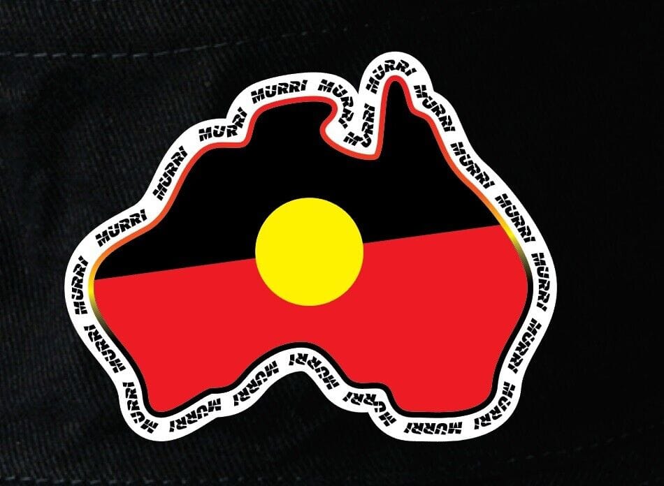 Aboriginal Flag Murri Themed Map Of Australia Soft Cotton Bucket Hat.