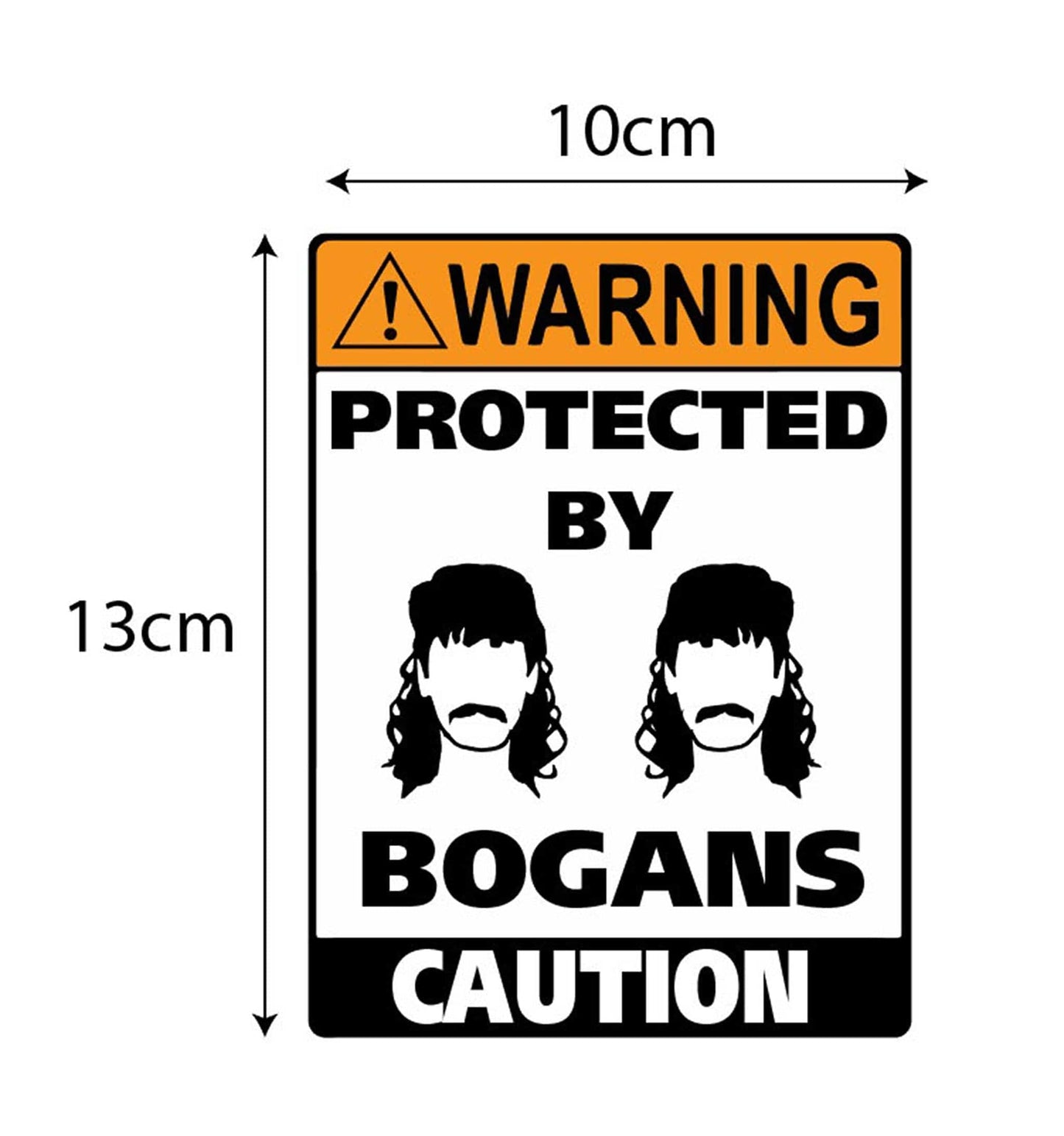 Man Cave Vinyl Sticker Protected By Bogans 100 x 130mm