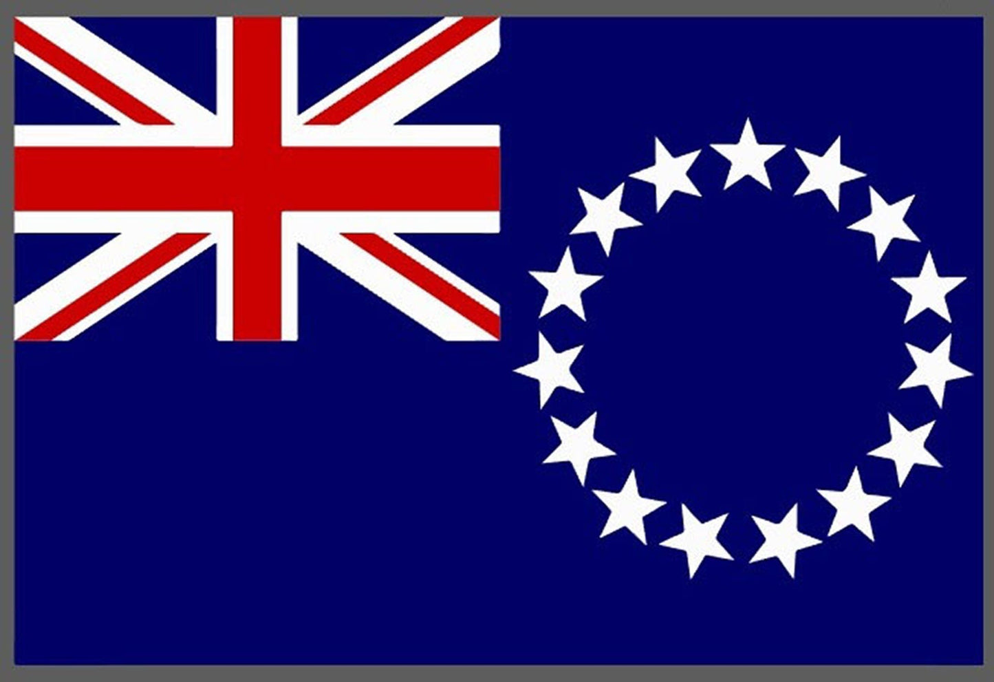 Cook Island Flag 15 Stars Vinyl Waterproof Car Sticker 15 x 10cm or 30 x 20cm