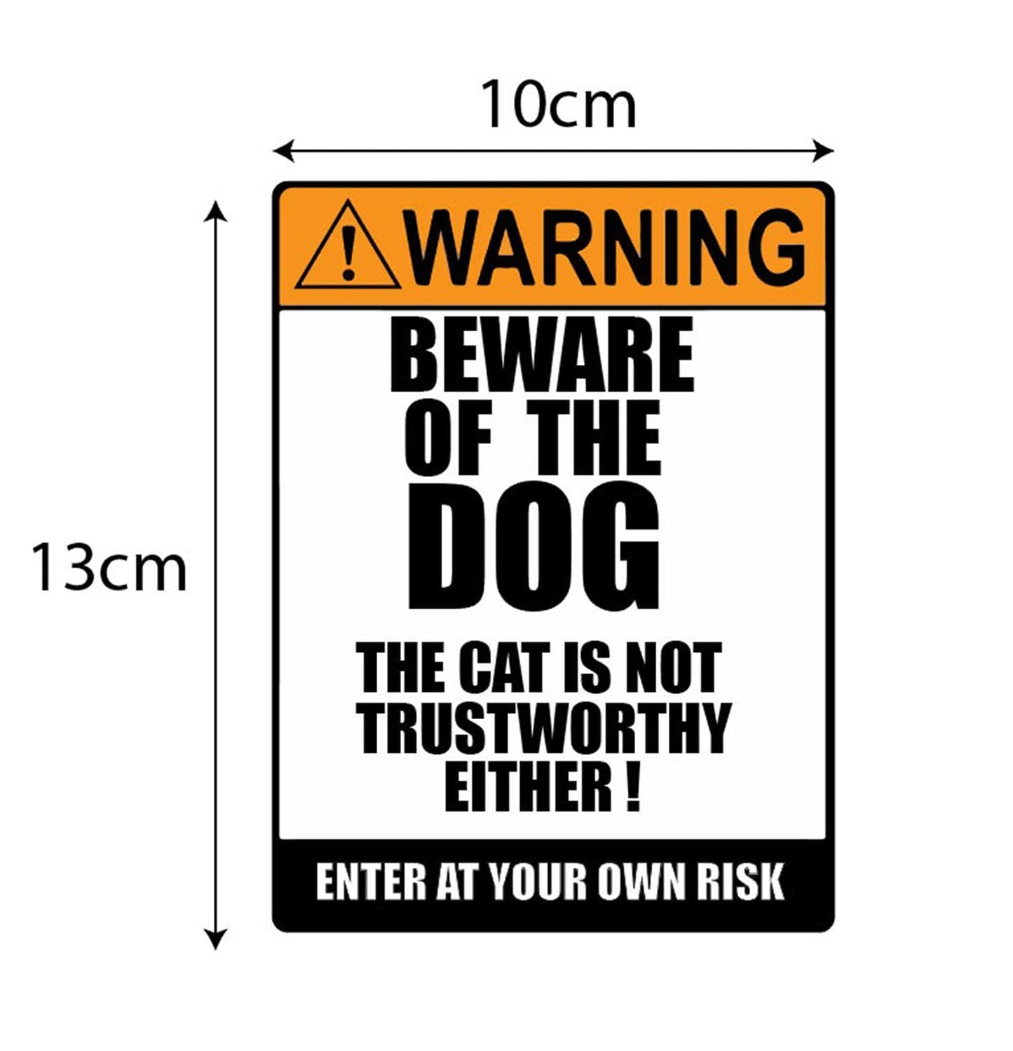Man Cave Vinyl Sticker Beware Of The Dog 100 x 130mm