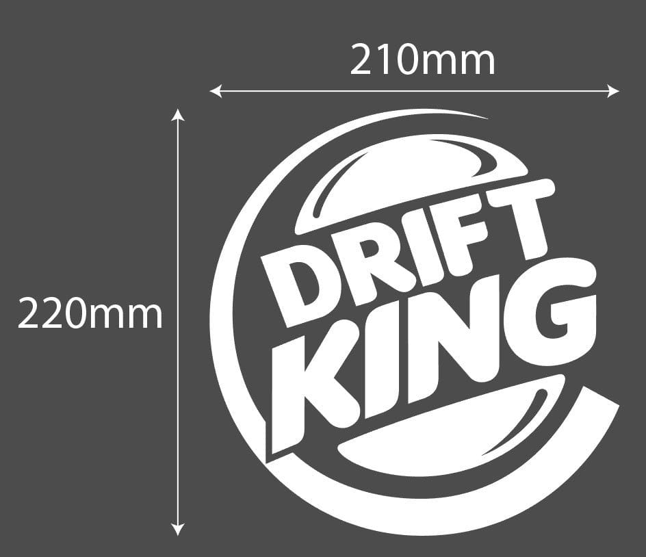 Drift King White Decal Sticker 210 x 220mm
