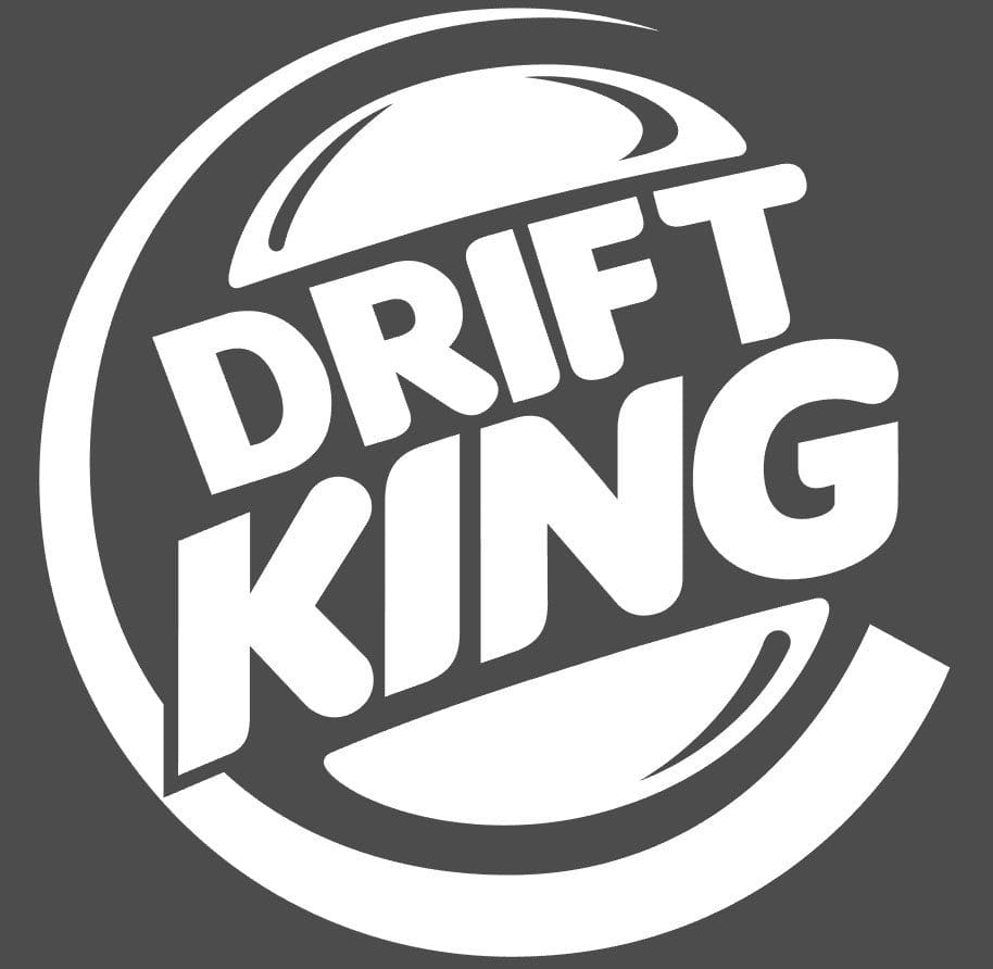 Drift King White Decal Sticker 210 x 220mm
