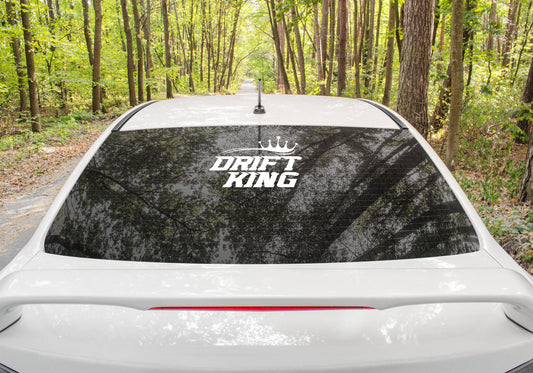 Drift King White Decal Sticker 130 x 105mm or 300 x 240mm