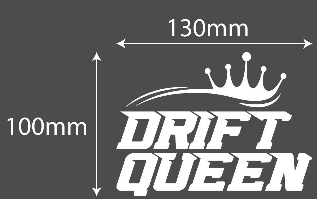 Drift Queen White Decal Sticker 130 x 100mm or 320 x 230mm
