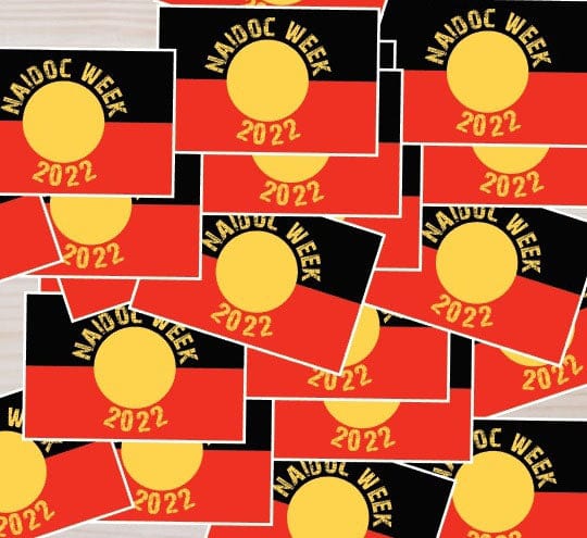 Aboriginal Flag 100 x 65mm NAIDOC Week Waterproof Vinyl Sticker Packs
