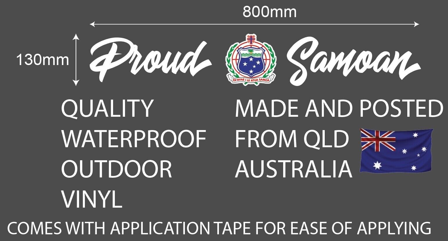 Proud Samoa Coat Of Arms Vinyl Waterproof Sticker 800 x 130mm – Jdl ...