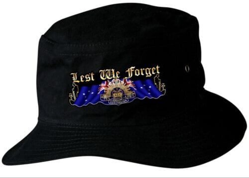 ANZAC  Second Design Lest We Forget Soft Cotton Bucket Hat