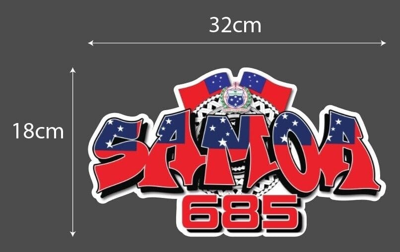 Samoan 685 Shield Vinyl Sticker  18 x 10cm and 32 x 18cm