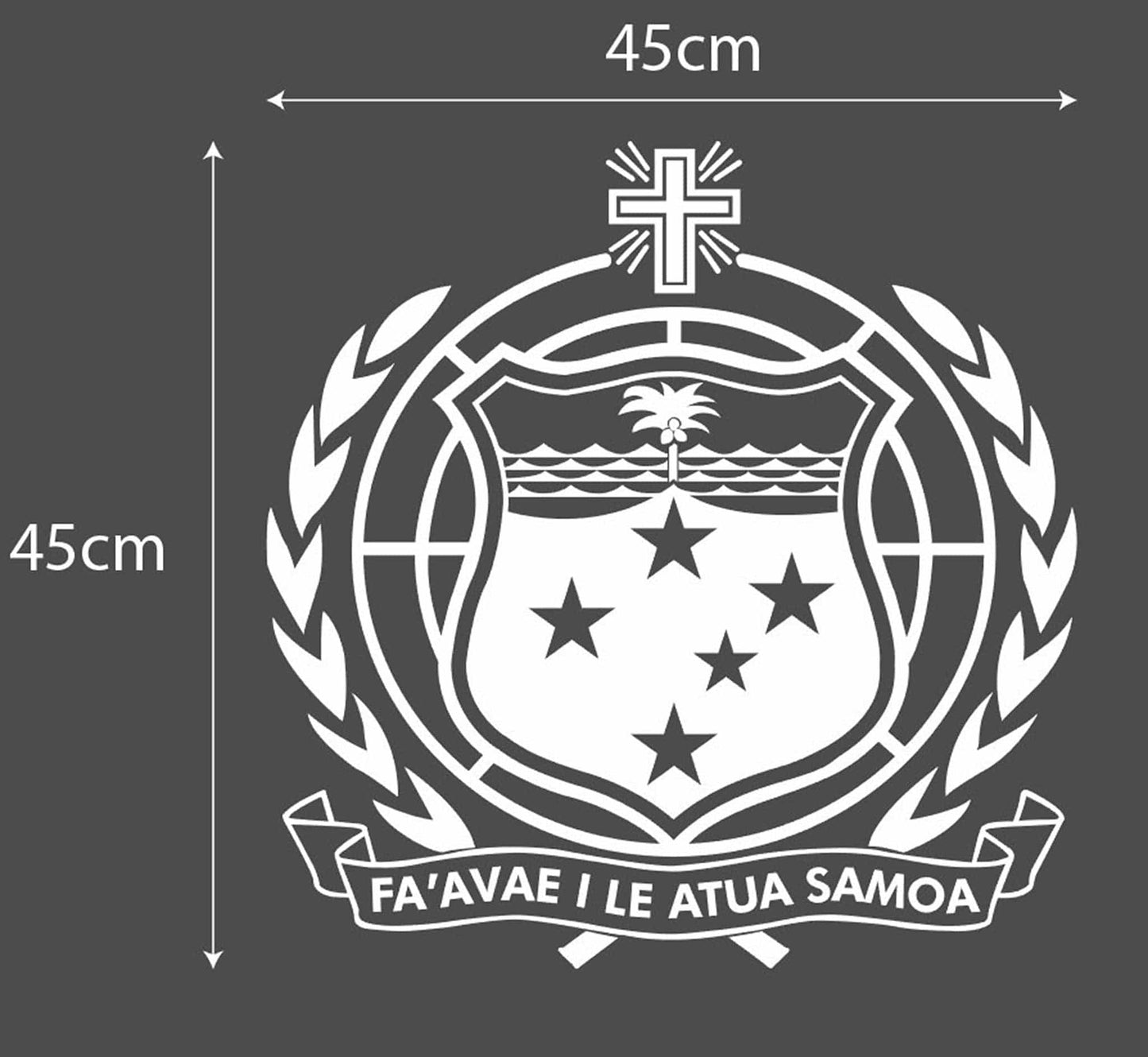 VALUE PACK 3 X Samoa Coat Of Arms Vinyl Waterproof Stickers each @ 450 x 450mm
