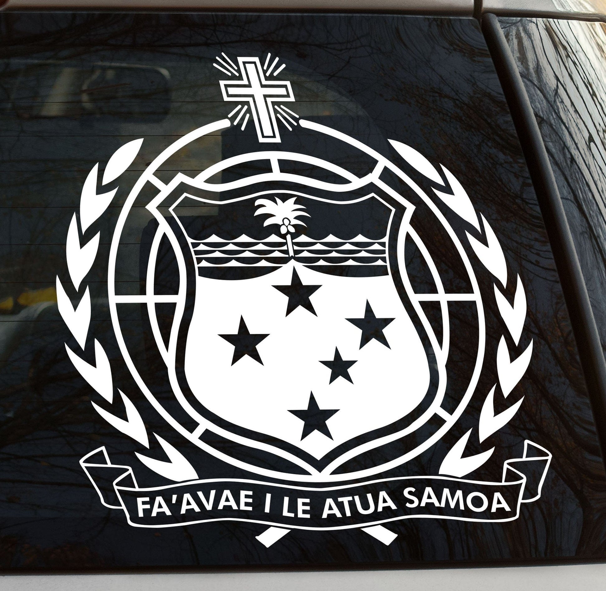 Samoa Coat Of Arms Vinyl Waterproof Sticker 450 x 450mm – Jdl Stickers