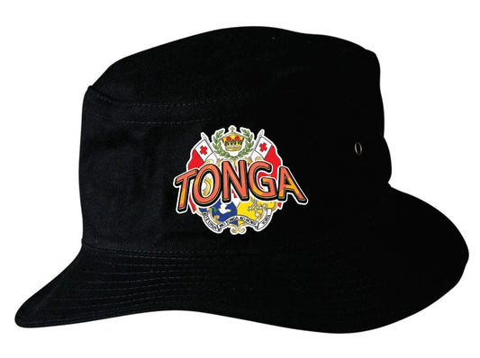 Tonga Coat of arms and Tonga Soft Cotton Bucket Hat