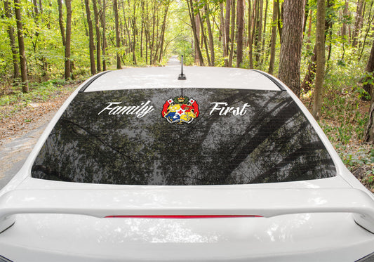 Family First Tonga Black Outline Sila Vinyl Car or Window Sticker 900 x 240mm