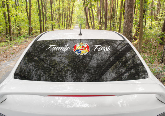 Family First Tonga White Outline Sila Vinyl Car or Window Sticker 900 x 240mm