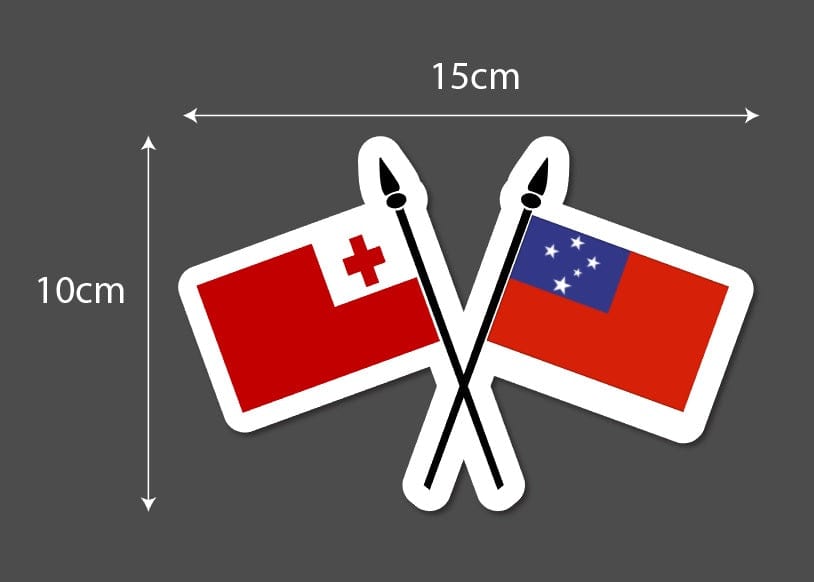 Tonga and Samoa Combined Flags Vinyl Stickers