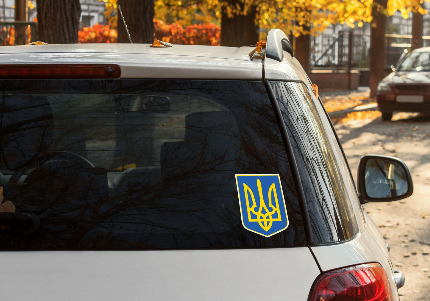Ukraine Coat Of Arms Flag Vinyl Sticker 105 x 140mm